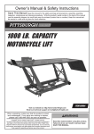 Harbor Freight Tools 1000 lb. Capacity ATV/Motorcycle Lift Product manual