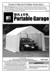 Harbor Freight Tools 10 ft. x 17 ft. Portable Garage Product manual