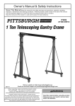 Harbor Freight Tools 1 ton Capacity Telescoping Gantry Crane Product manual