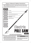 Harbor Freight Tools 1.5 HP Electric Pole Saw Product manual