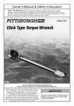 Harbor Freight Tools 1/4 in. Drive Click Type Torque Wrench Product manual