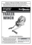 Harbor Freight Tools 1/2 ton Capacity Hand Winch Product manual