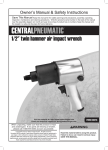 Harbor Freight Tools 1/2 in. Heavy Duty Air Impact Wrench Product manual