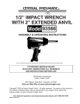 Harbor Freight Tools 1/2 in. Air Impact Wrench With Extended Anvil Product manual