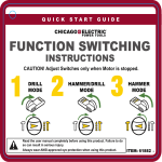 Harbor Freight Tools 1_1/8 in. 10 Amp Heavy Duty SDS Variable Speed Rotary Hammer Quick Start Guide