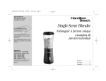 Hamilton Beach Single-Serve Blender User's Manual