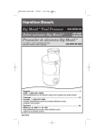 Hamilton Beach 70590H User's Manual