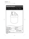 Hamilton Beach 68120 User's Manual