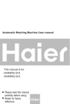 Haier Washer HWMP65-918 User's Manual