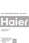 Haier Washer HWMP55-918 User's Manual