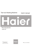 Haier Washer HW80-187S User's Manual