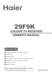 Haier 29F9K User's Manual