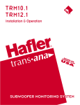 Hafler TRM12.1 User's Manual