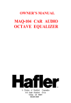 Hafler MAQ-104 User's Manual