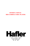 Hafler IRIS COMPACT DISC PLAYER User's Manual