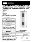 GSW Electric Water Heater P/N 61515 REV. G (05-03) User's Manual