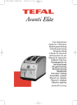 Groupe SEB USA - T-FAL Avanti Elite User's Manual