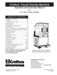 Grindmaster G & MG Series User's Manual