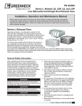 Greenheck Fan Centrifugal Roof Exhaust Fans Series L Models LB User's Manual