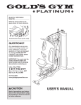 Gold's Gym Platinum GGSY3058.0 User's Manual