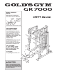 Gold's Gym GGBE6974.1 User's Manual