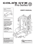 Gold's Gym GGCCBE8057.0 User's Manual