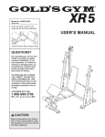 Gold's Gym GGBE12830 User's Manual
