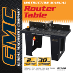 Global Machinery Company Router GMC Router Table User's Manual