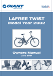 Giant TwisT 2002 Motorized Bicycle User's Manual