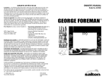 George Foreman GR7BW Use & Care Manual