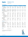 Genie Lift Product Specifications