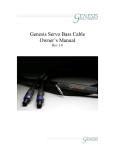 Genesis Advanced Technologies Cables Servo/Bass User's Manual