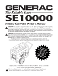Generac SE10000 Owner's Manual