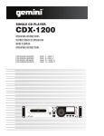 Gemini Industries CDX-1200 User's Manual