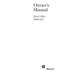 GE ZDWC240 User's Manual