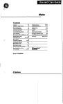 GE WWA8800M User's Manual