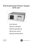 GE ELECTROPHORESIS EPS 301 User's Manual