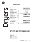 GE Dryers PCVH485EK User's Manual