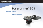 Garmin Forerunner 301 User's Manual