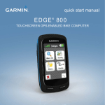 Garmin Edge 800 with TOPO Maps Quick Start Manual