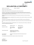 Garmin dezl 560LMT Declaration of Conformity