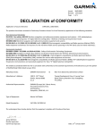 Garmin AiS 300 Blackbox Receiver Declaration of Conformity