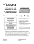 Garland RADIANT CHAR-BROILER 4522970 REV 1 User's Manual