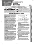 FUNAI MFV209C Owner's Manual
