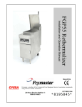Frymaster Rethermalizer FGP55 User's Manual