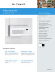 Frigidaire MWV150KB Product Specifications Sheet