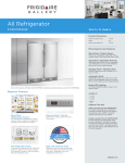 Frigidaire FGRU19F6QF Product Specifications Sheet
