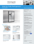 Frigidaire FGHC2355PF Product Specifications Sheet