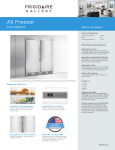 Frigidaire FGFU19F6QF Product Specifications Sheet