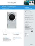 Frigidaire FFSG5115PA Product Specifications Sheet
